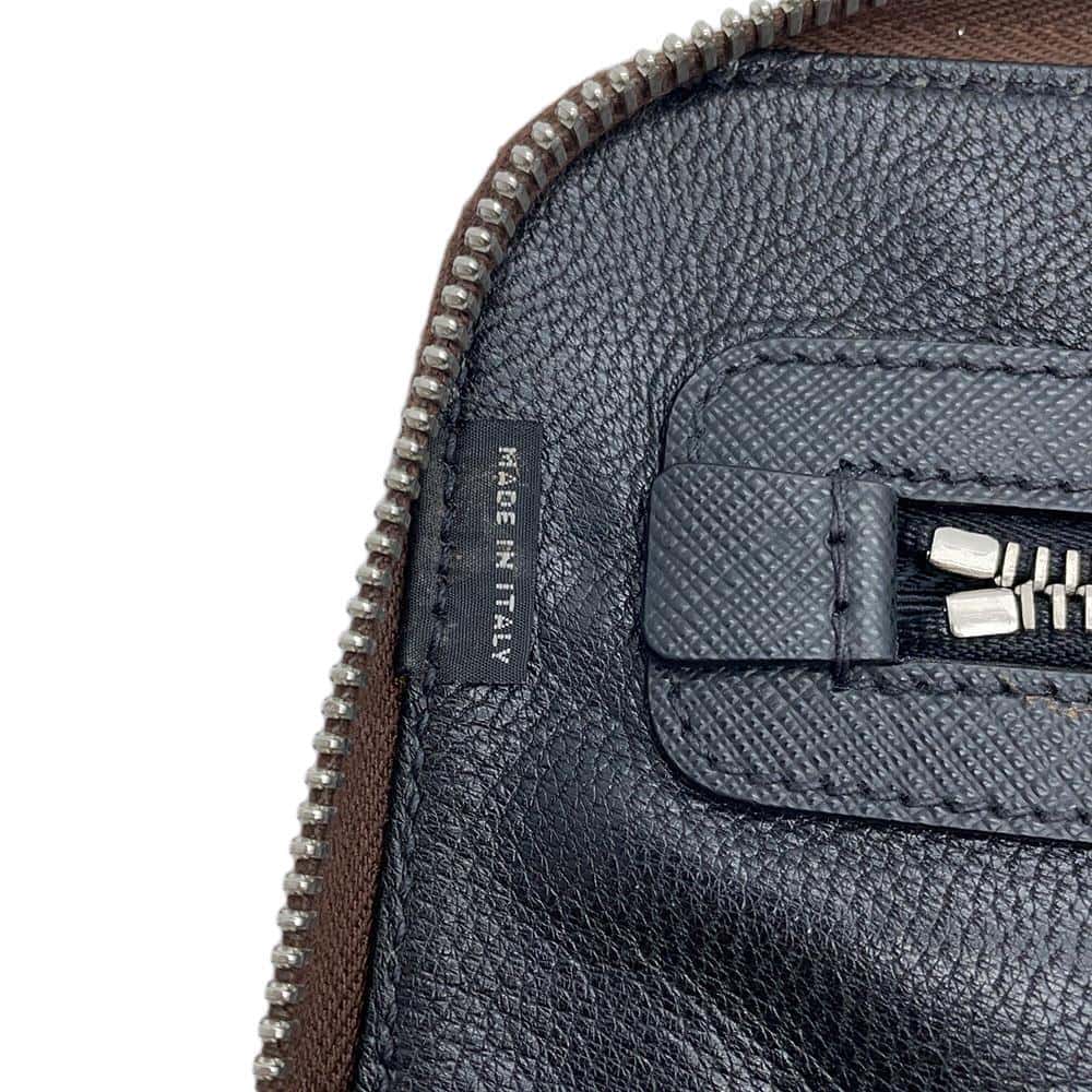 PRADA Clutch Bag Brown2VN001 Leather