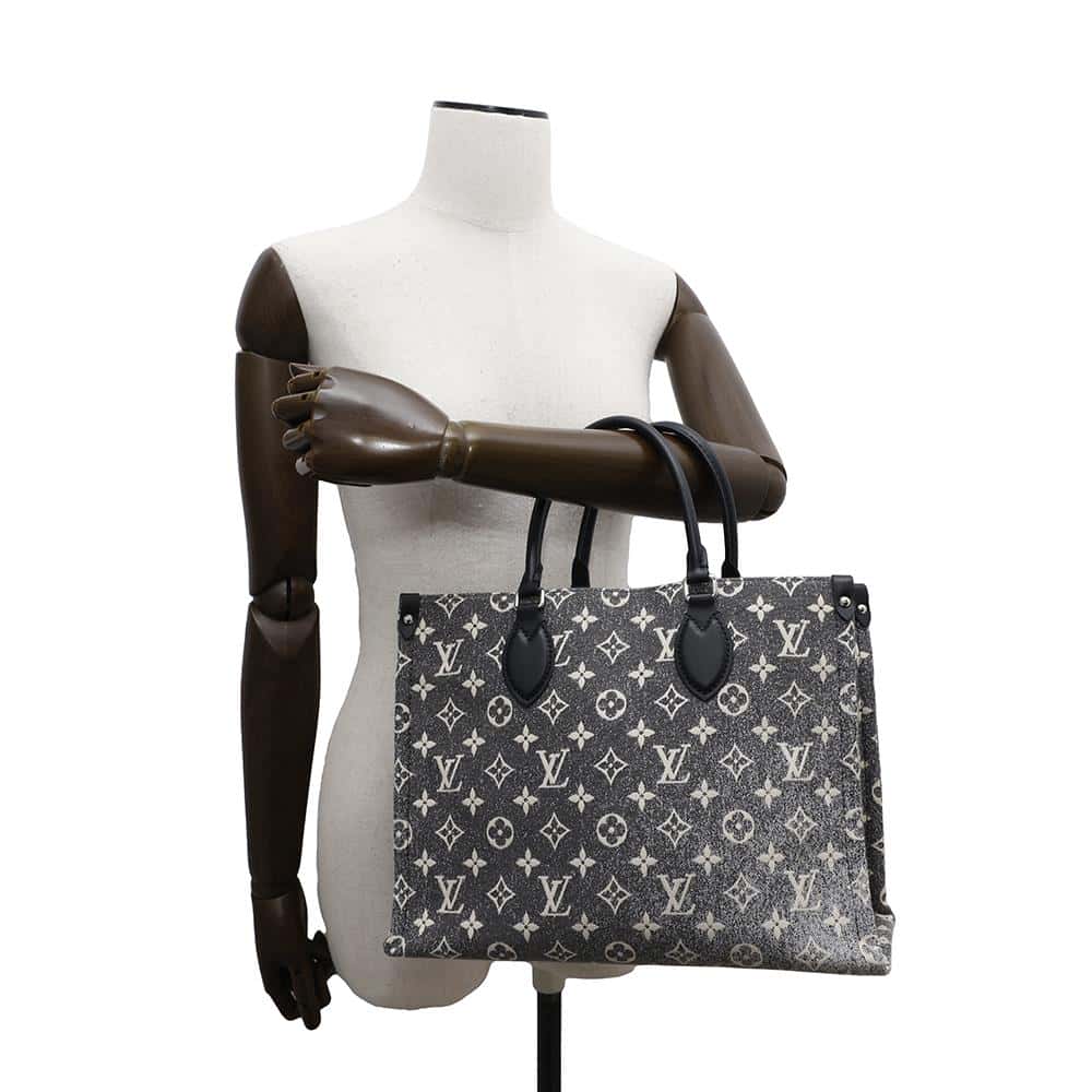 LOUIS VUITTON Onthego GrayM46448 Monogram・Jacquard Denim Size MM