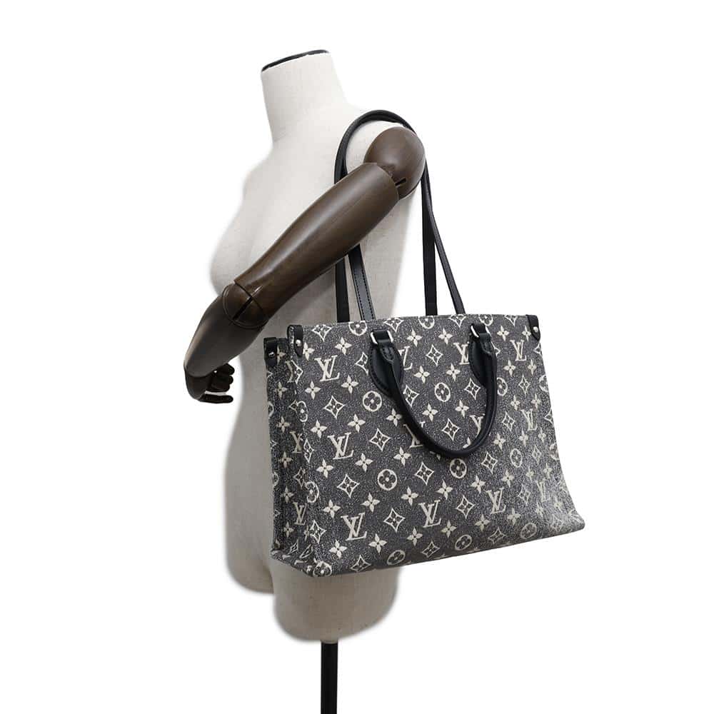 LOUIS VUITTON Onthego GrayM46448 Monogram・Jacquard Denim Size MM
