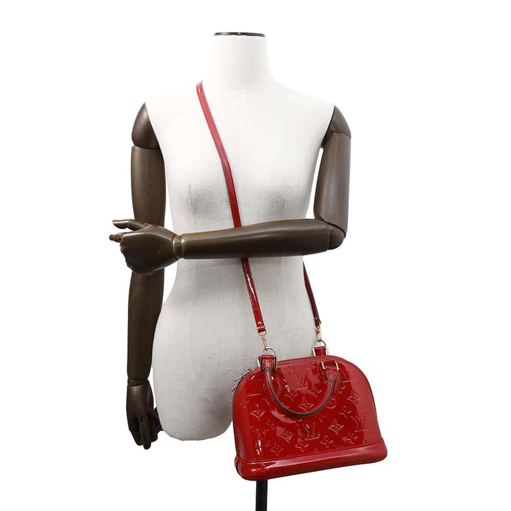 LOUIS VUITTON Alma CeriseM90174 Monogram Vernis Leather Size BB