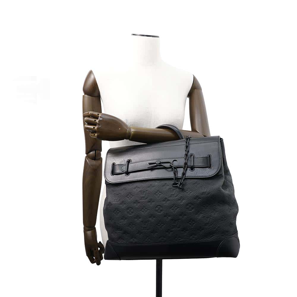 LOUIS VUITTON Steamer NoirM55701 Monogram・Taurillon Size PM