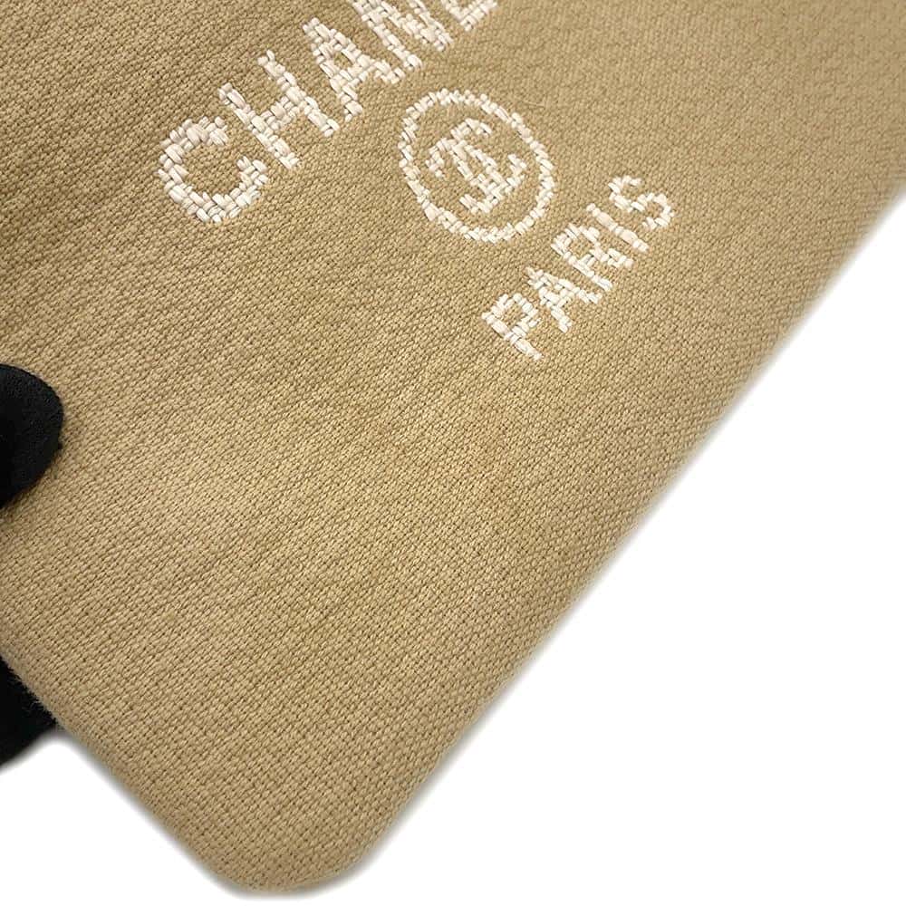 CHANEL Deauville ChainShoulder Bag BeigeA67001 Canvas Leather Size MM