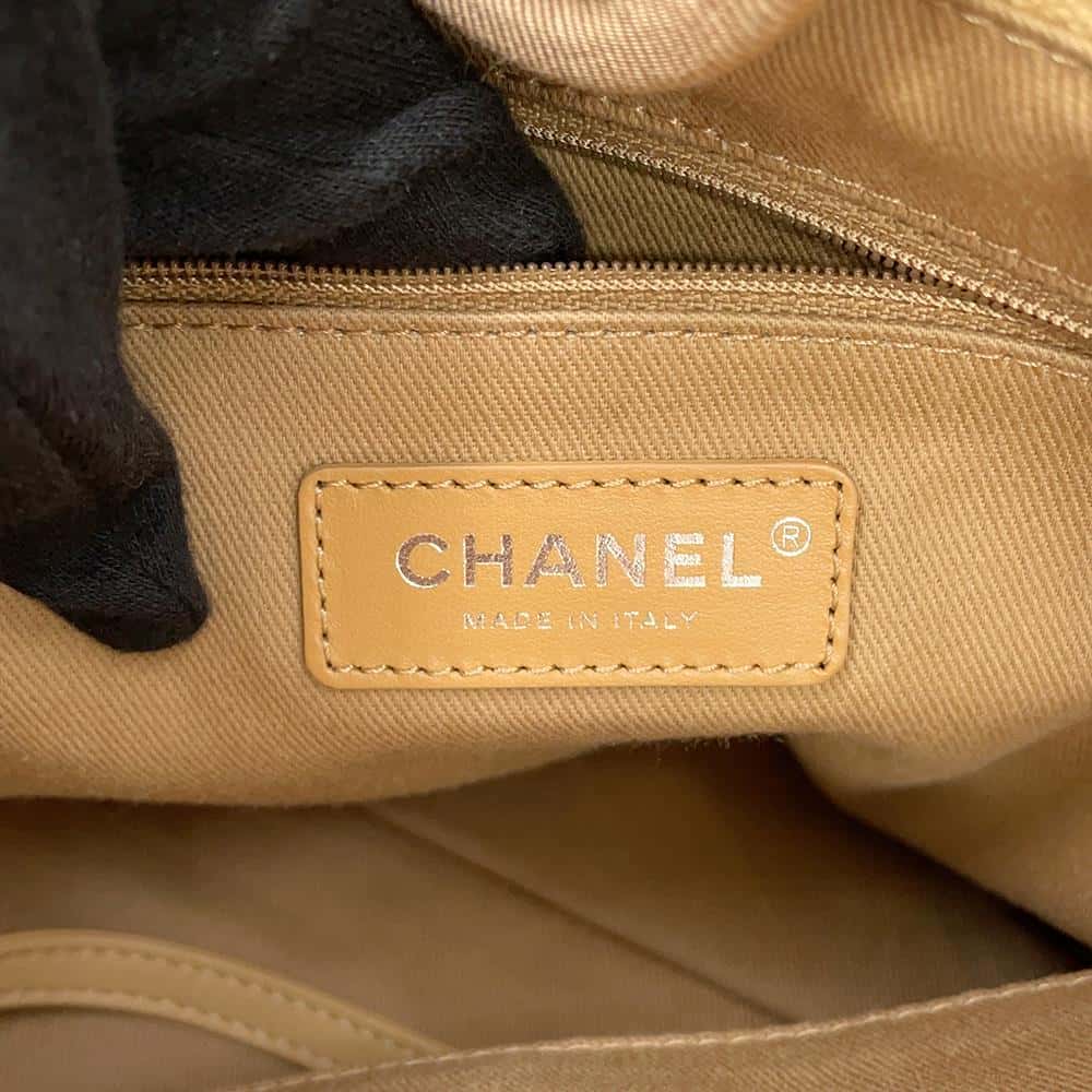 CHANEL Deauville ChainShoulder Bag BeigeA67001 Canvas Leather Size MM