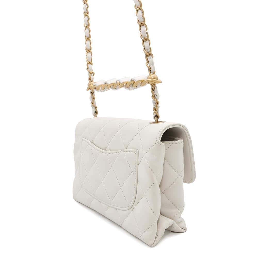 CHANEL Matelasse ChainShoulder Bag WhiteAS3226 Lambskin