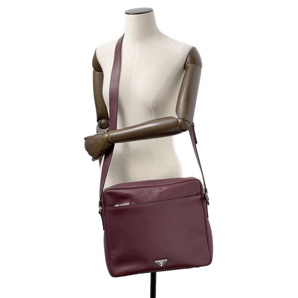PRADA Messenger bag BordeauxVA1066 Saffiano LeatherLeather