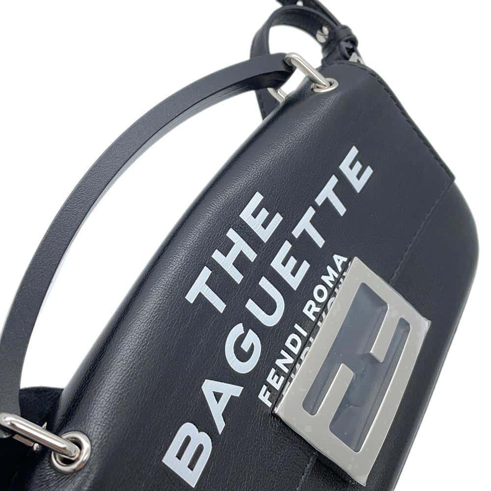 FENDI Marc Jacobs Collaboration Baguette Shoulder Bag Black7AS142 Leather