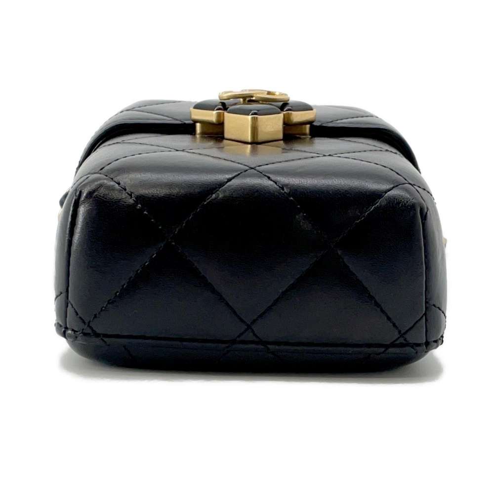 CHANEL Matelasse CC Logo Box ChainShoulder BlackAS2635 Lambskin