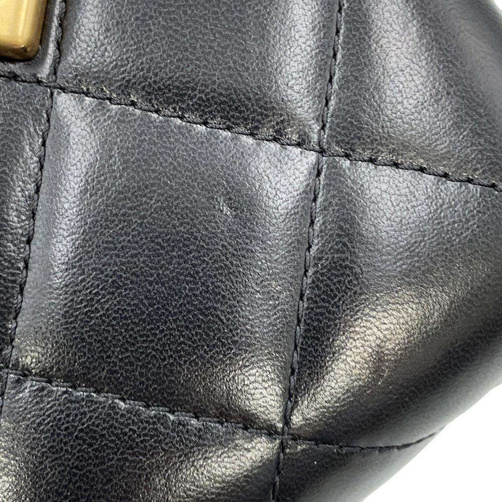 CHANEL Matelasse CC Logo Box ChainShoulder BlackAS2635 Lambskin
