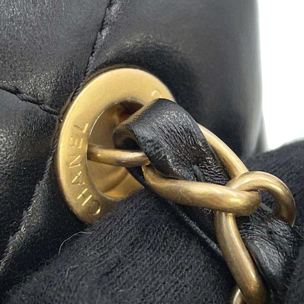 CHANEL Matelasse CC Logo Box ChainShoulder BlackAS2635 Lambskin