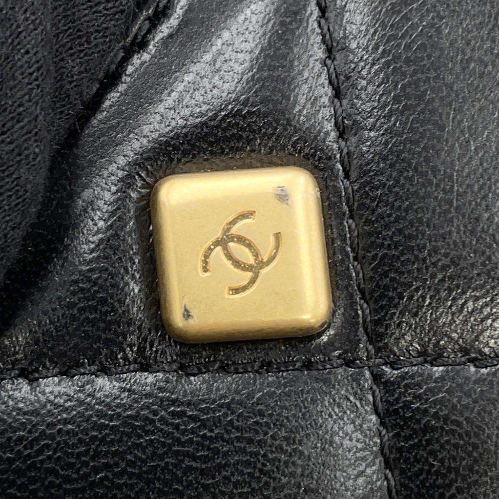 CHANEL Matelasse CC Logo Box ChainShoulder BlackAS2635 Lambskin