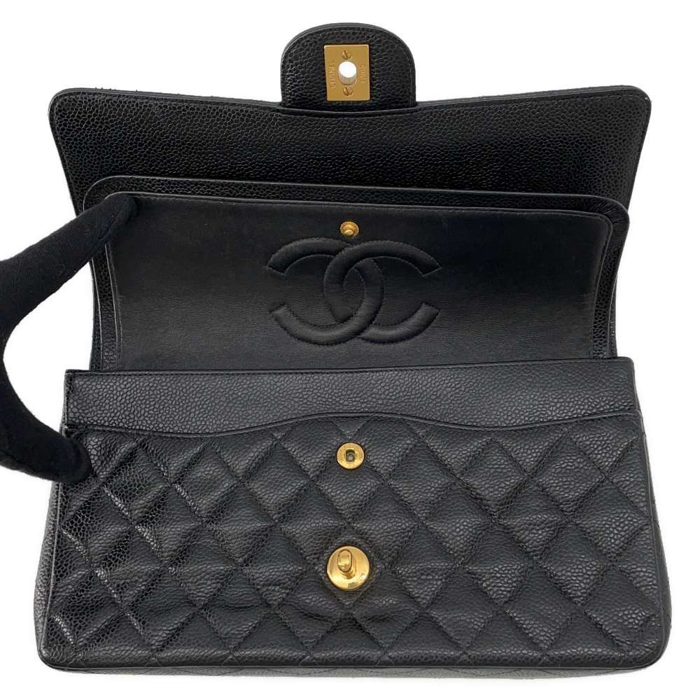 CHANEL Matelasse Double Flap ChainShoulder BlackA01112 Caviar Leather