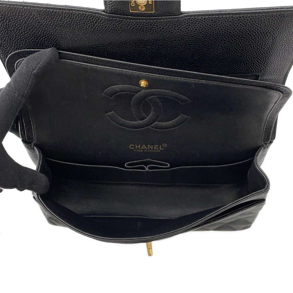 CHANEL Matelasse Double Flap ChainShoulder BlackA01112 Caviar Leather