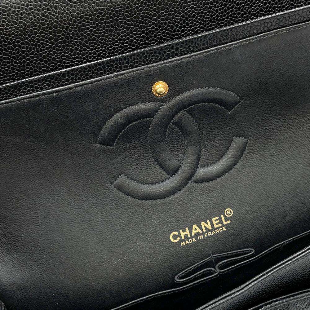 CHANEL Matelasse Double Flap ChainShoulder BlackA01112 Caviar Leather