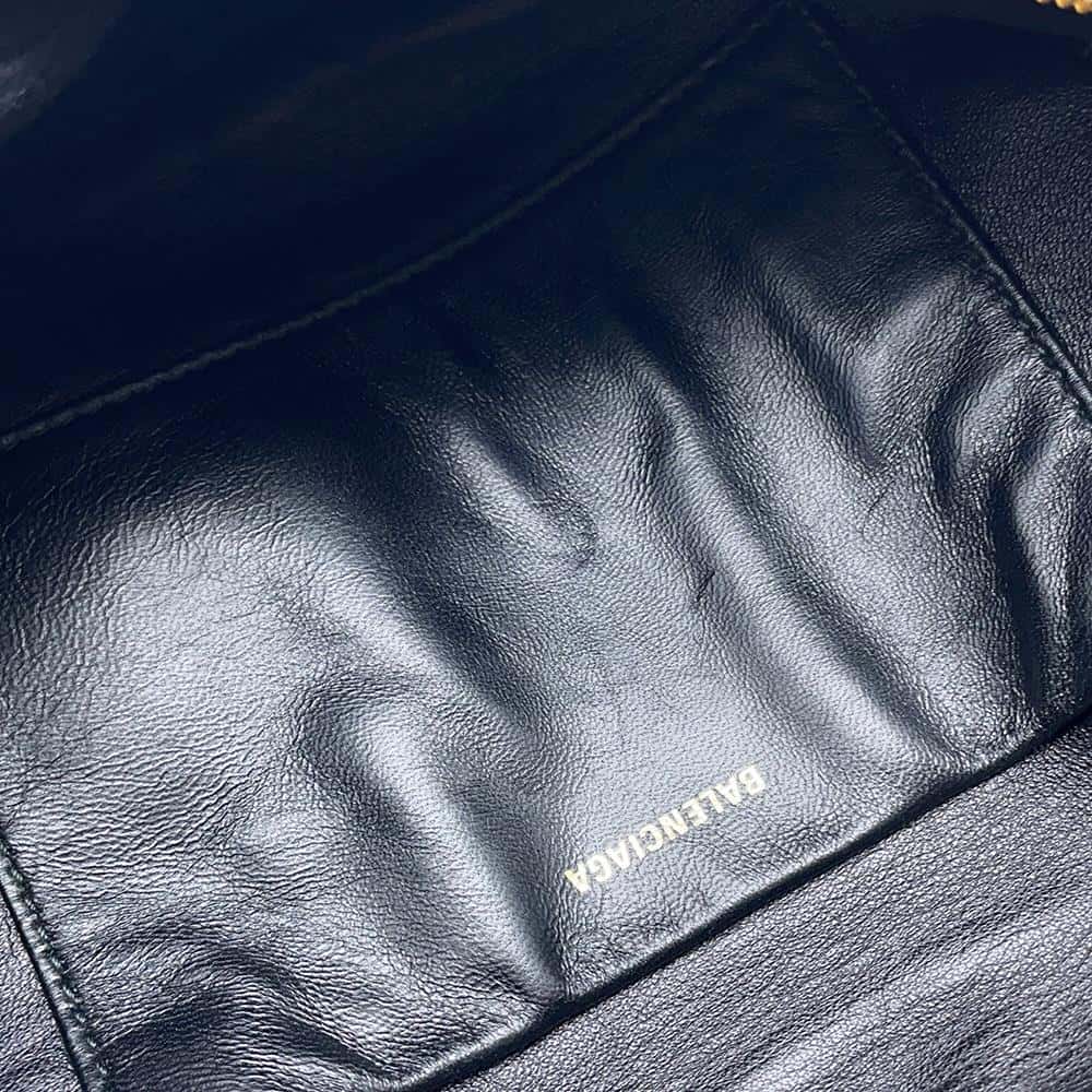 BALENCIAGA Logo Crossbody Bag Black/Red518163 Wool Leather