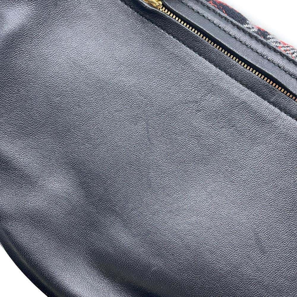 BALENCIAGA Logo Crossbody Bag Black/Red518163 Wool Leather