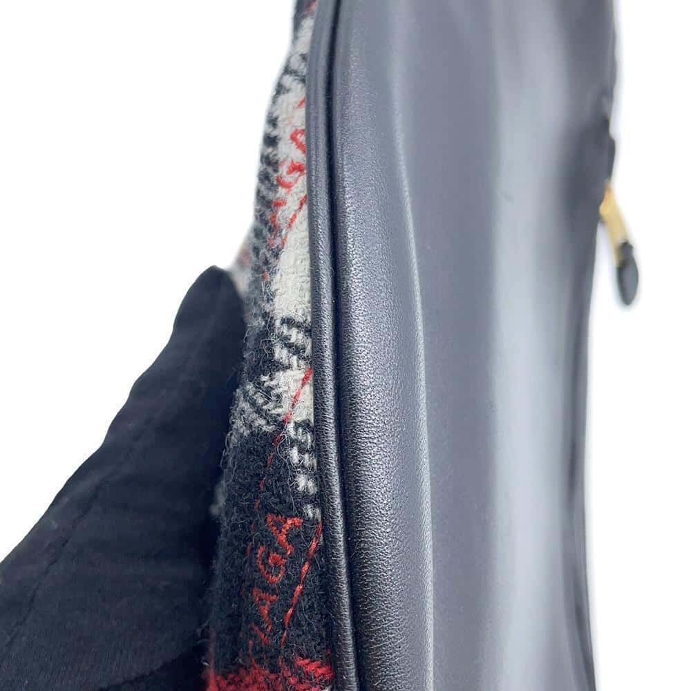 BALENCIAGA Logo Crossbody Bag Black/Red518163 Wool Leather