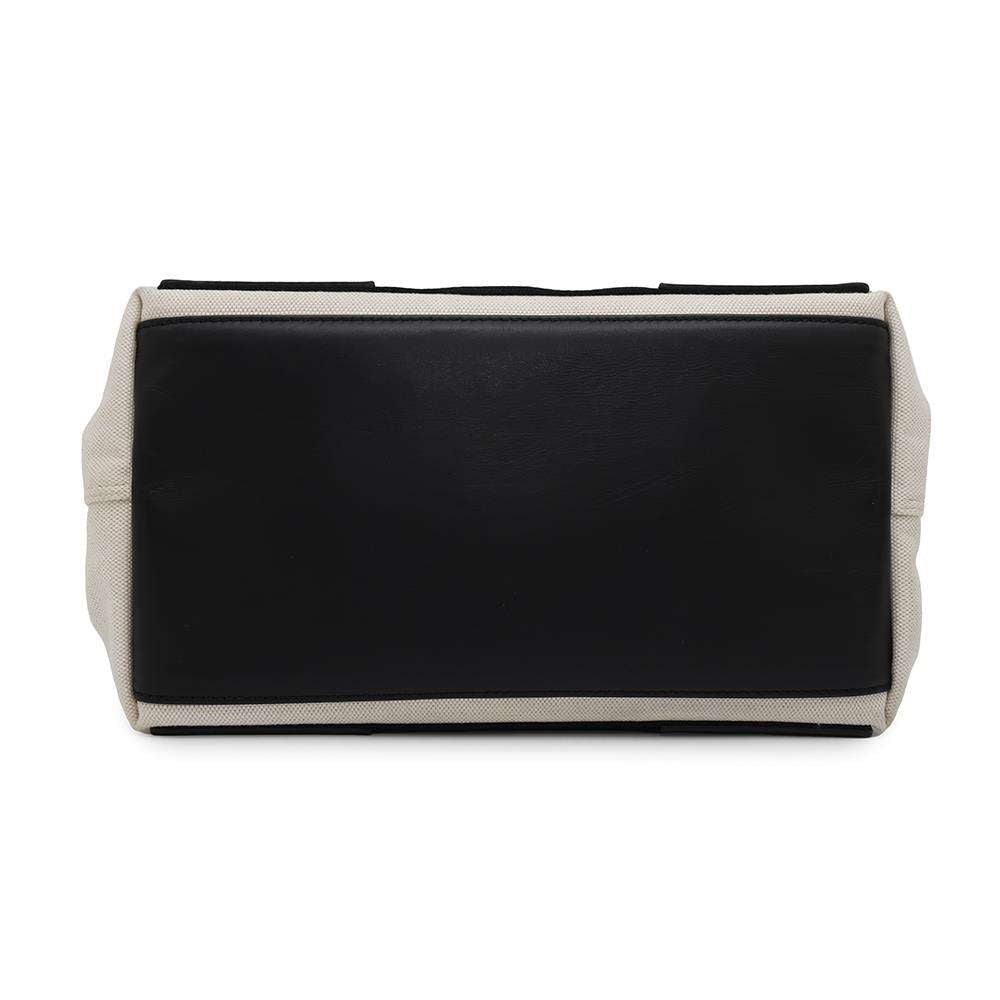 BALENCIAGA Navy Kabas Natural/Black339933 Canvas Leather Size S