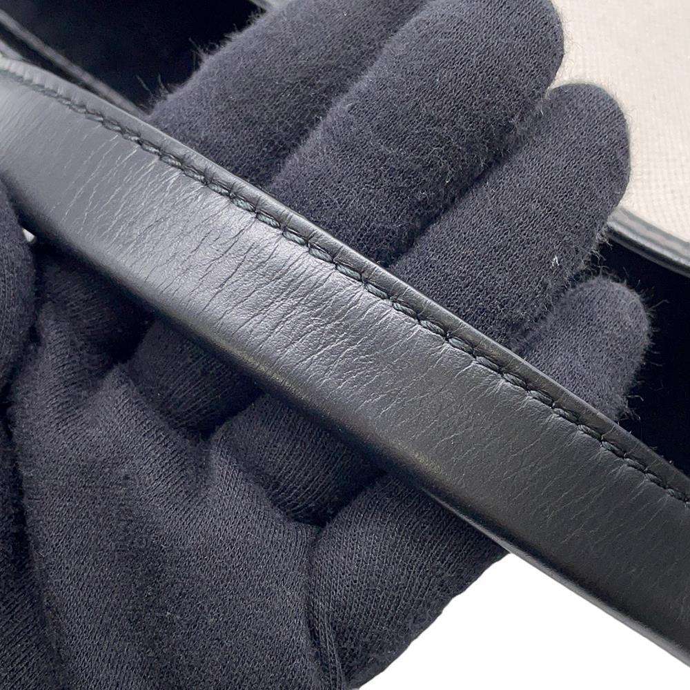 BALENCIAGA Navy Kabas Natural/Black339933 Canvas Leather Size S