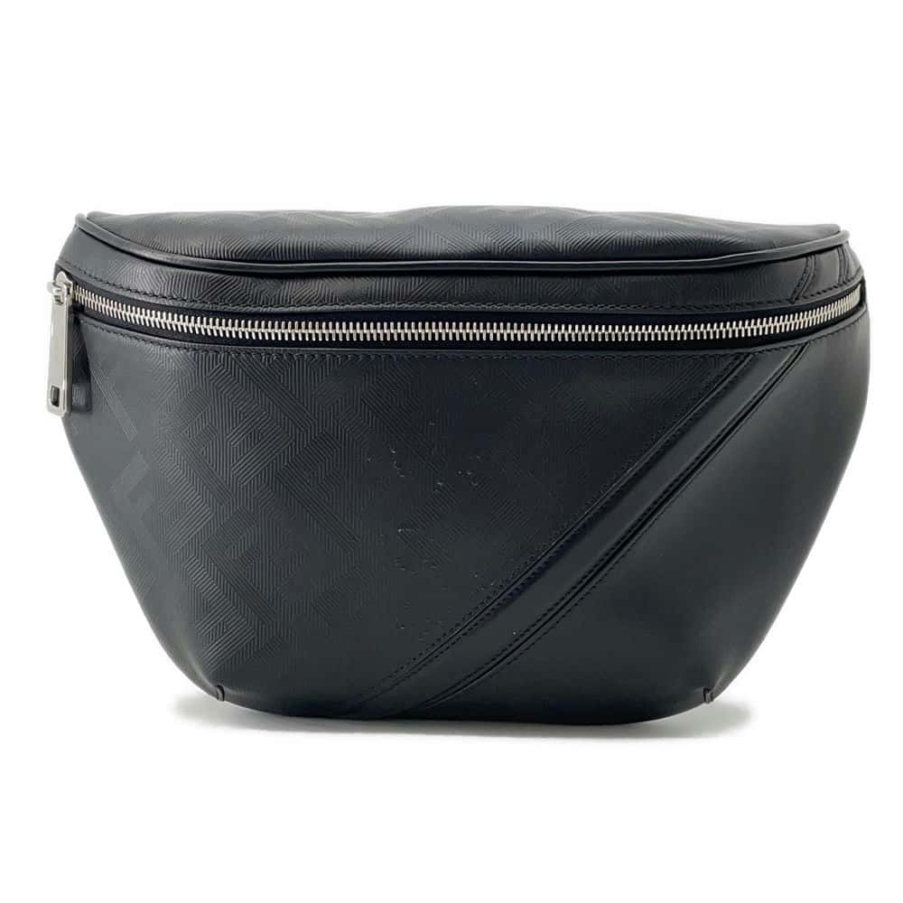 FENDI Zucca Crossbody Bag Black7VA562 Leather
