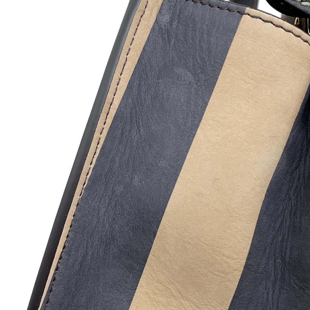 FENDI Pecan Peekaboo Black/Brown8BN290 Nubuck Leather Size Medium