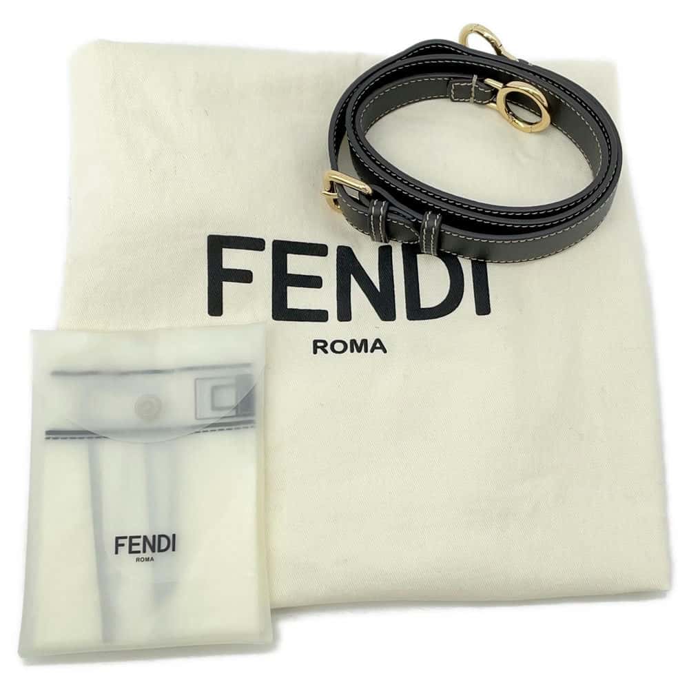 FENDI Pecan Peekaboo Black/Brown8BN290 Nubuck Leather Size Medium
