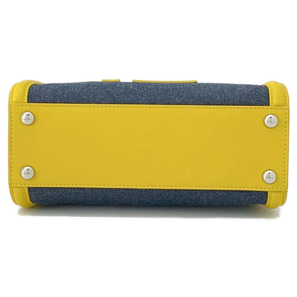 FENDI Peekaboo Iconic Yellow8BN316 Leather Denim Size Mini