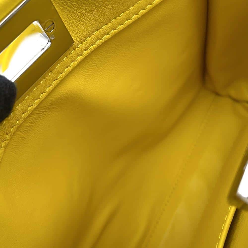 FENDI Peekaboo Iconic Yellow8BN316 Leather Denim Size Mini