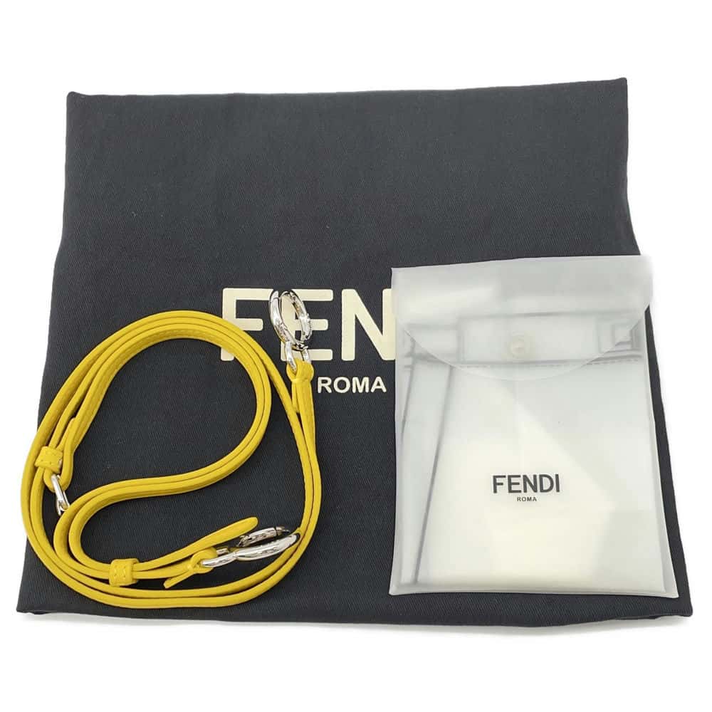 FENDI Peekaboo Iconic Yellow8BN316 Leather Denim Size Mini
