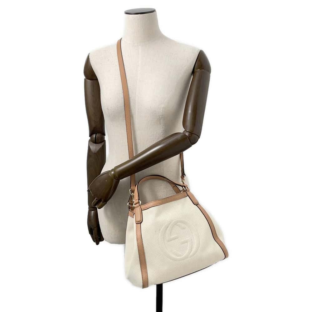 GUCCI Soho 2wayBag Natural/Jasmin Flower336751 Canvas Leather