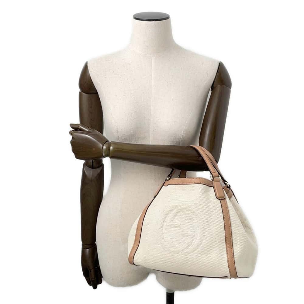 GUCCI Soho 2wayBag Natural/Jasmin Flower336751 Canvas Leather