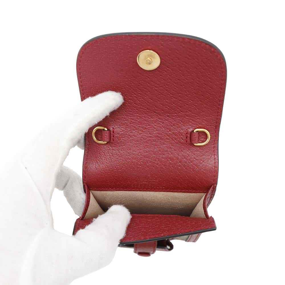 GUCCI GGFlora Crossbody Phone Case Red598665 PVC Leather
