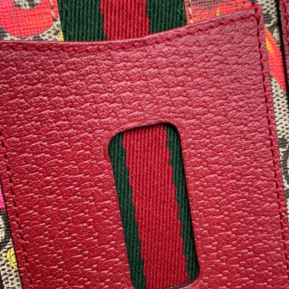 GUCCI GGFlora Crossbody Phone Case Red598665 PVC Leather