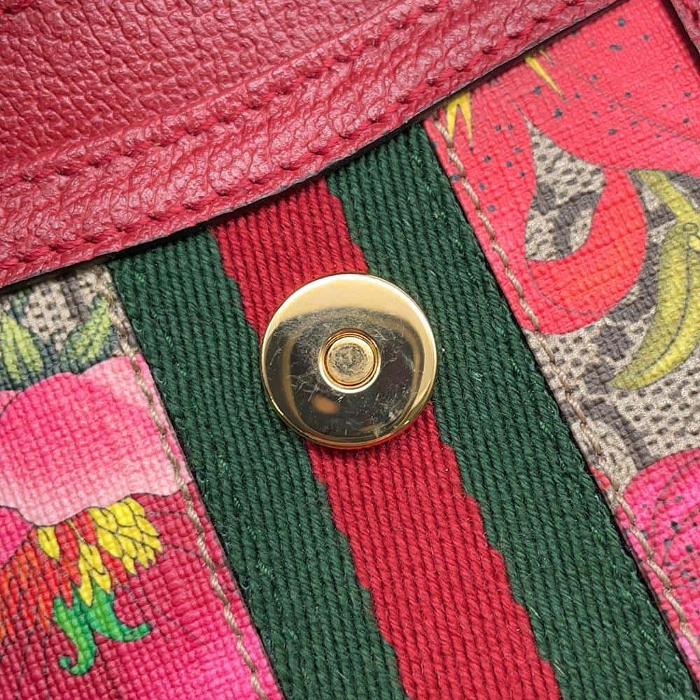 GUCCI GGFlora Crossbody Phone Case Red598665 PVC Leather