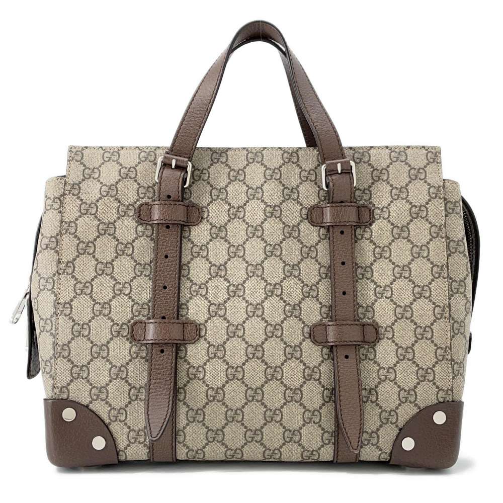 GUCCI GG Supreme Detailed Tote Bag Beige/Brown643814 PVC Leather
