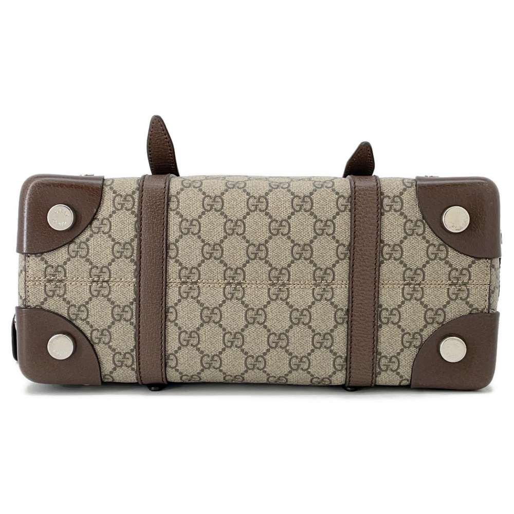 GUCCI GG Supreme Detailed Tote Bag Beige/Brown643814 PVC Leather