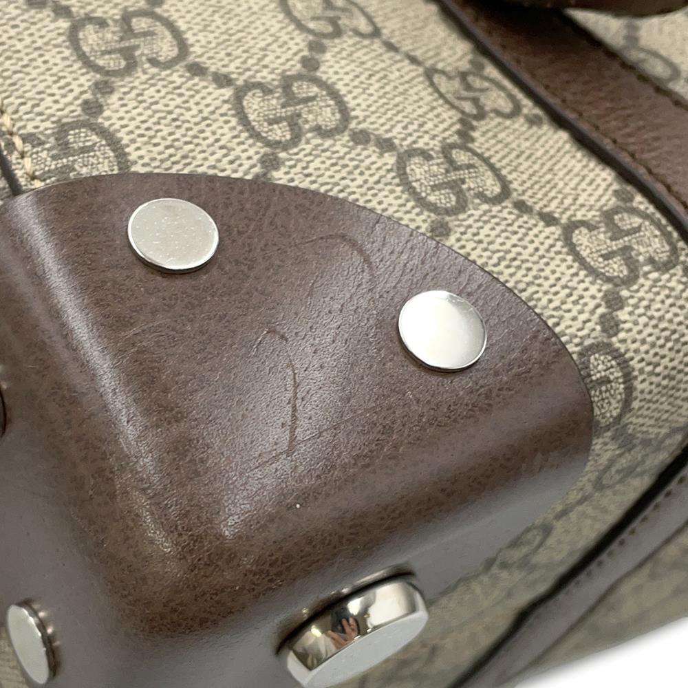 GUCCI GG Supreme Detailed Tote Bag Beige/Brown643814 PVC Leather