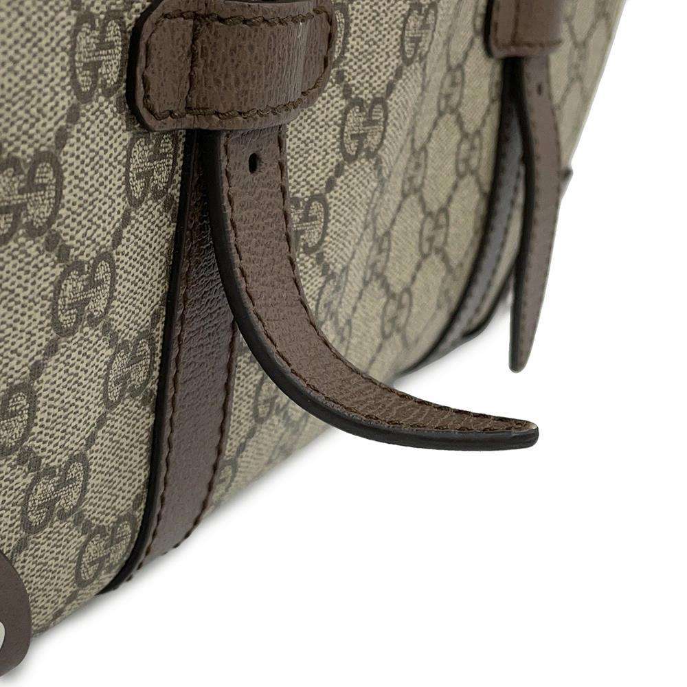 GUCCI GG Supreme Detailed Tote Bag Beige/Brown643814 PVC Leather
