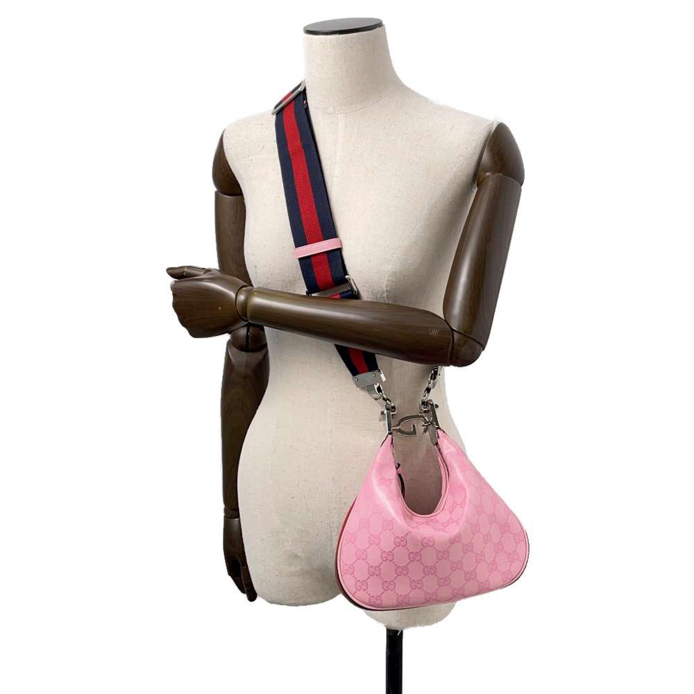 GUCCI Attaché Shoulder Bag Pink699409 PVC Canvas