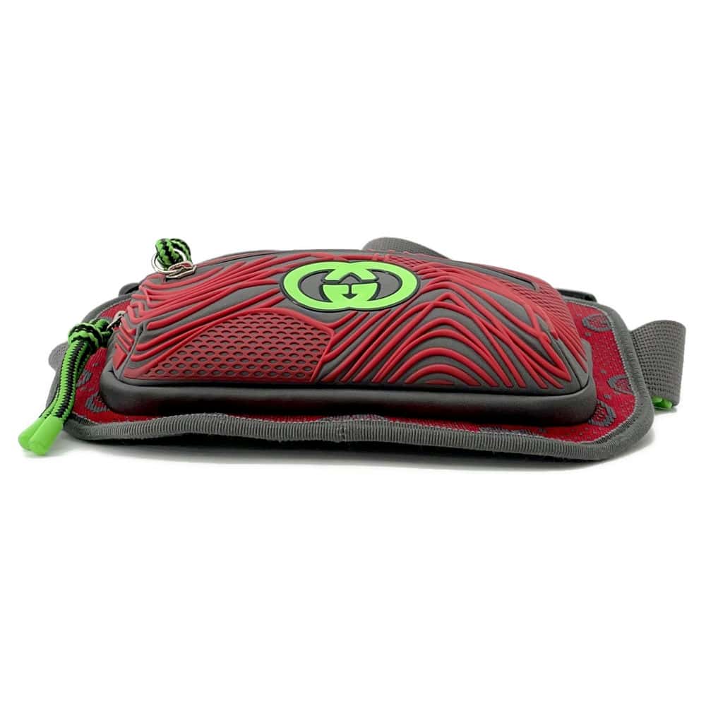 GUCCI GGNylon Belt Bag Gray/Red/Green752102 Nylon Rubber