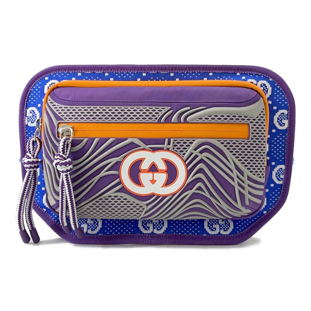 GUCCI GGNylon Belt Bag Purple/Blue/Orange752102 Nylon Rubber