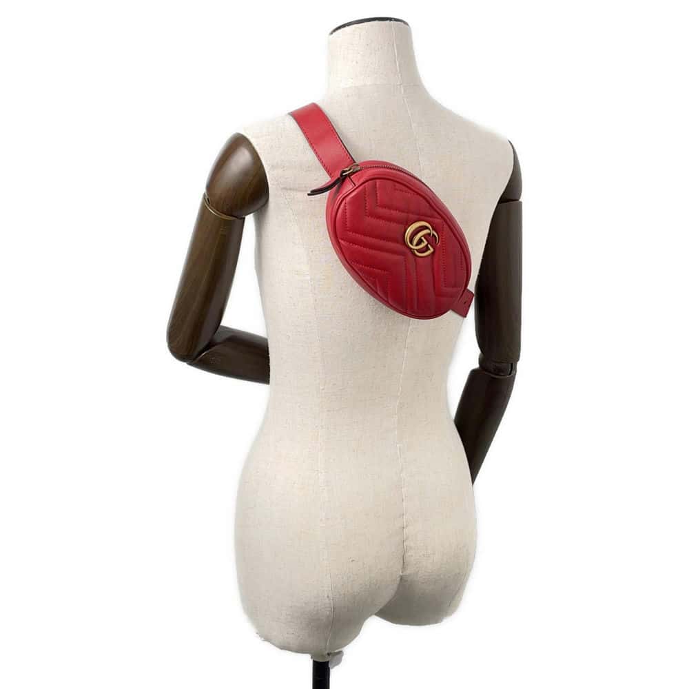 GUCCI GG Marmont belt bag Red476434 Leather Size 85