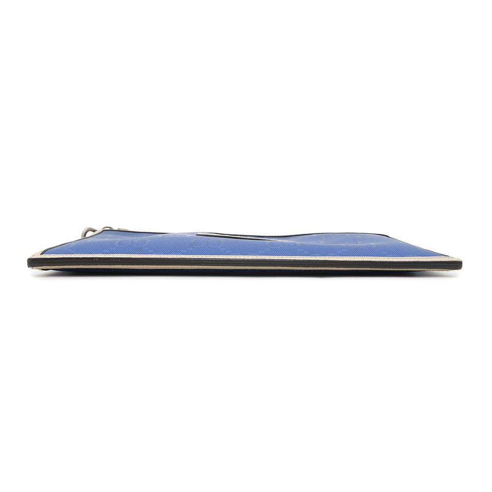GUCCI Off the Grid Clutch Bag Blue/Ivory625598 Nylon Leather
