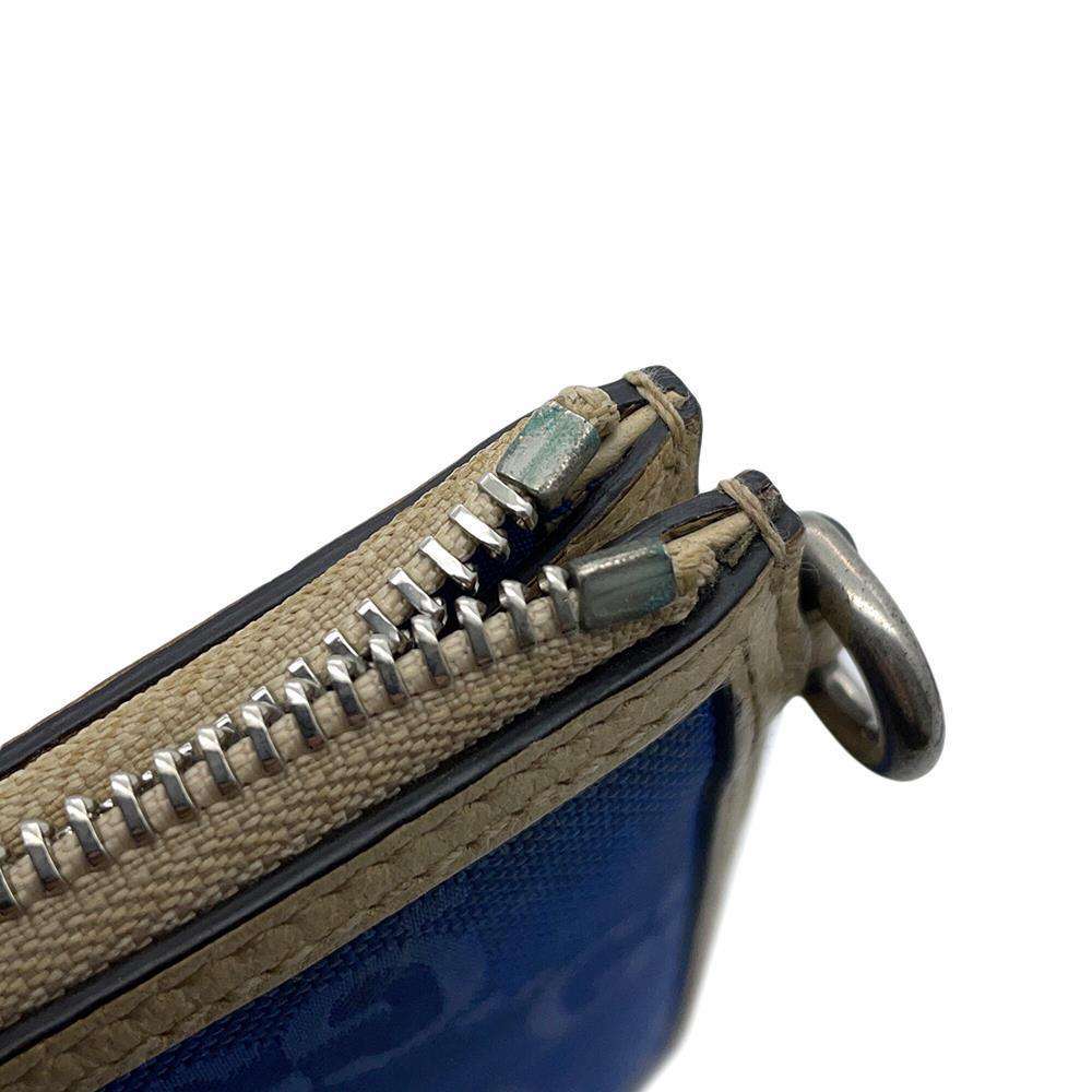 GUCCI Off the Grid Clutch Bag Blue/Ivory625598 Nylon Leather