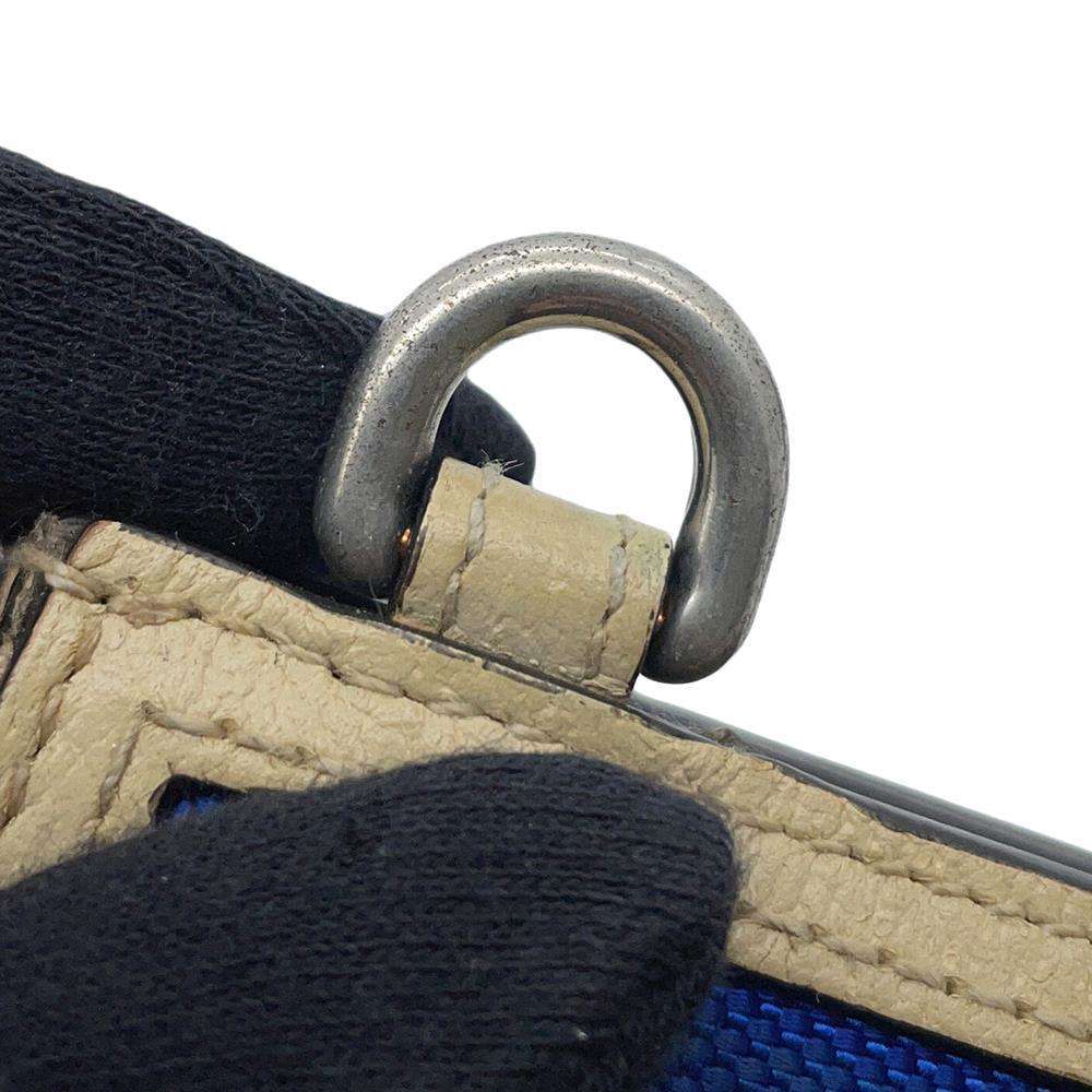 GUCCI Off the Grid Clutch Bag Blue/Ivory625598 Nylon Leather