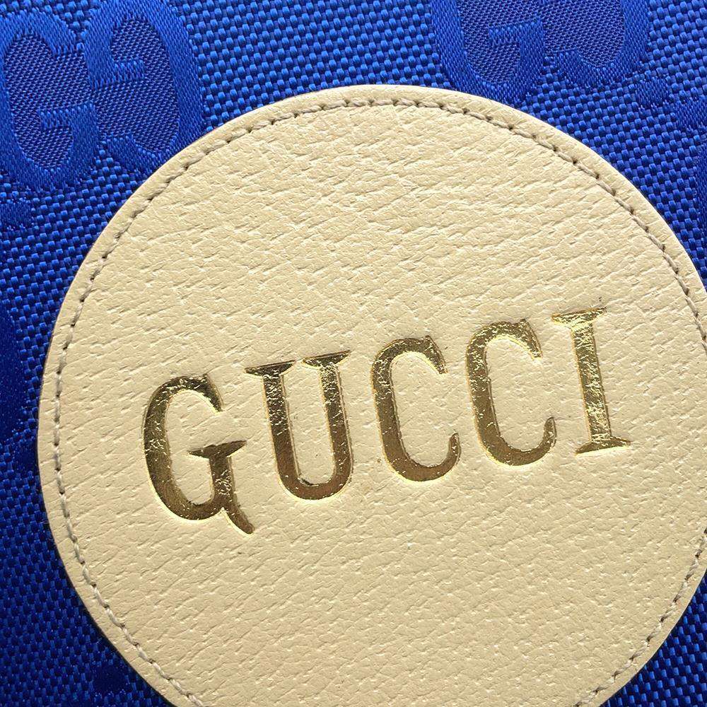 GUCCI Off the Grid Clutch Bag Blue/Ivory625598 Nylon Leather