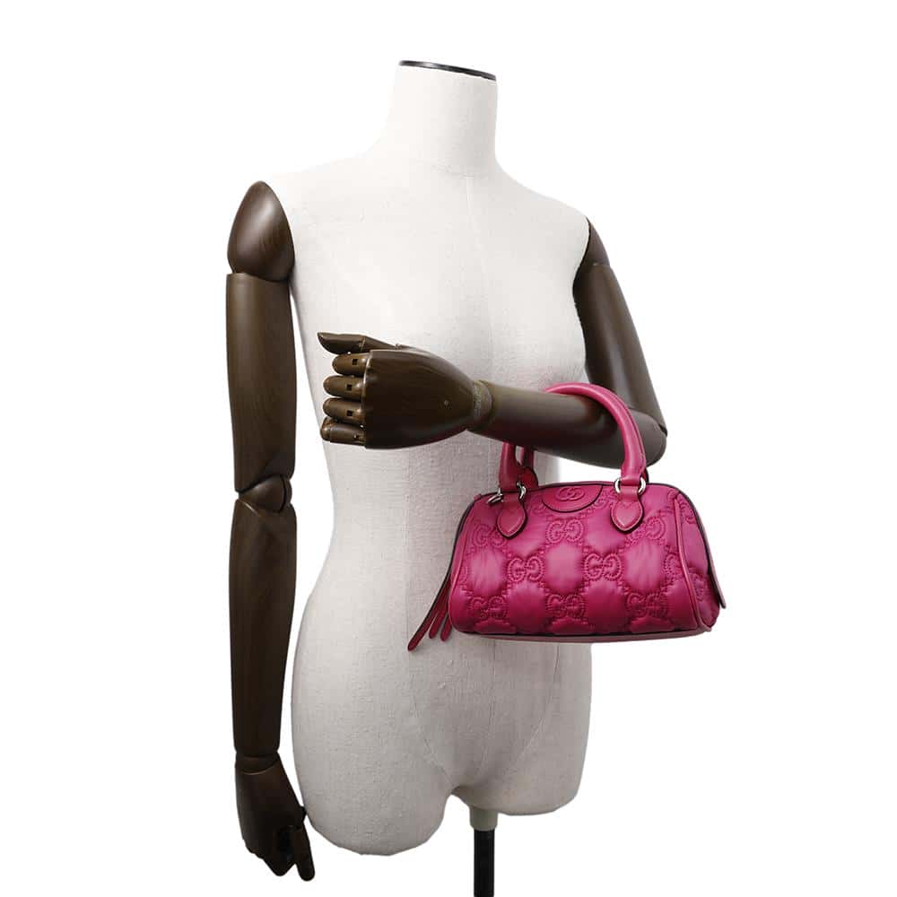 GUCCI GGMatelasse 2WAY Mini Travel Bag Pink702251 Nylon Leather