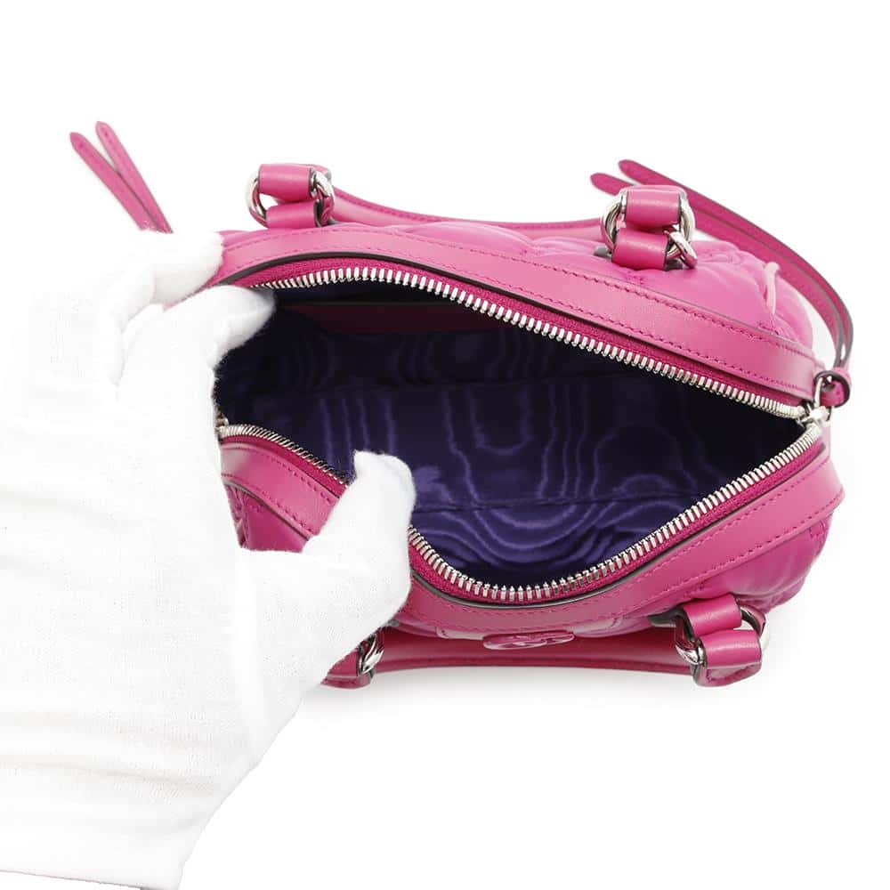 GUCCI GGMatelasse 2WAY Mini Travel Bag Pink702251 Nylon Leather