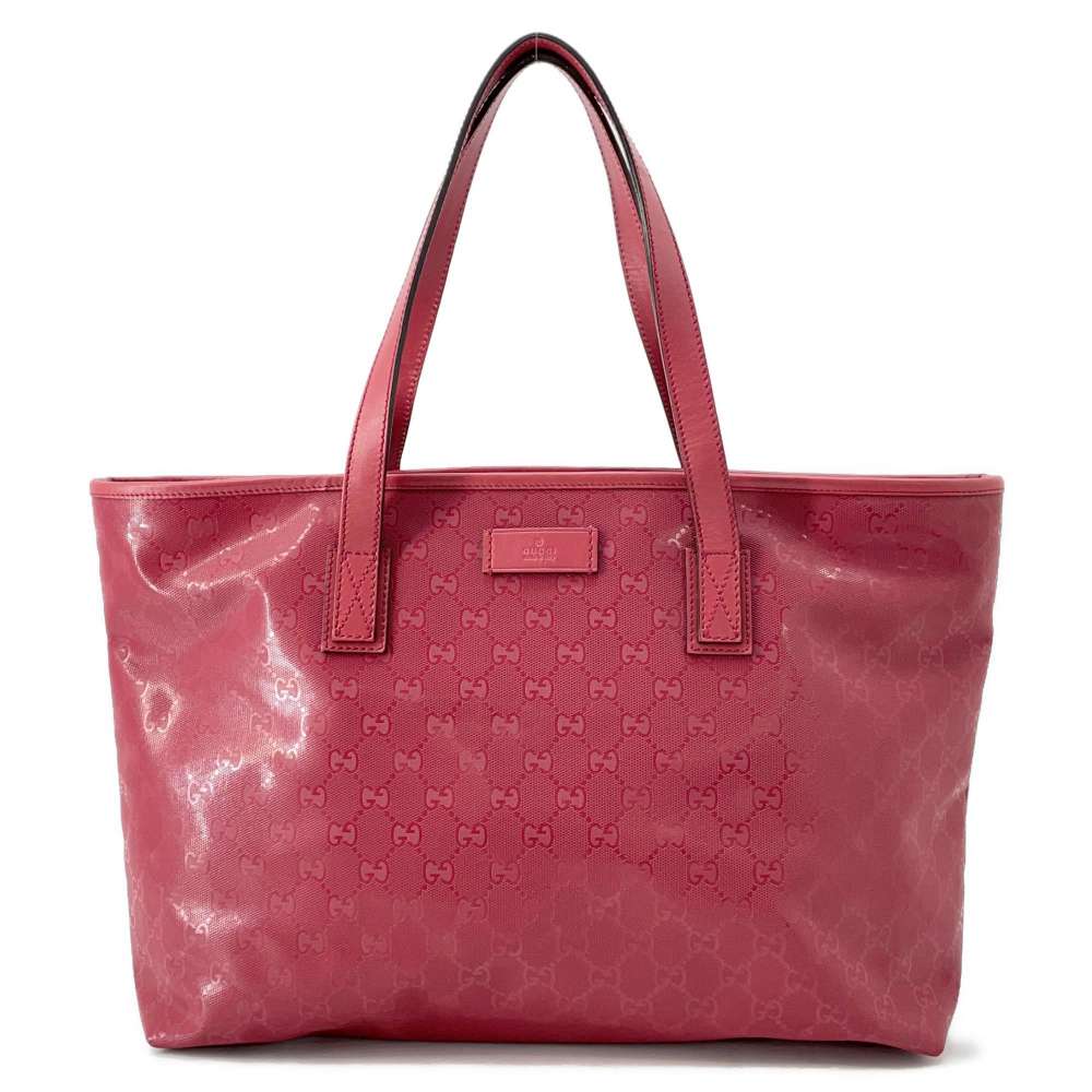 GUCCI GG Imprime Tote Bag Red211137 PVC Leather