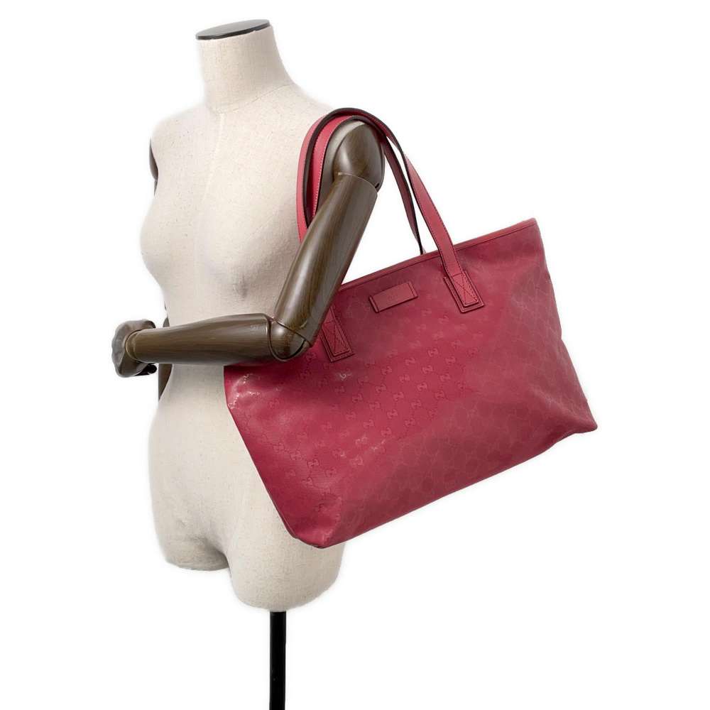 GUCCI GG Imprime Tote Bag Red211137 PVC Leather