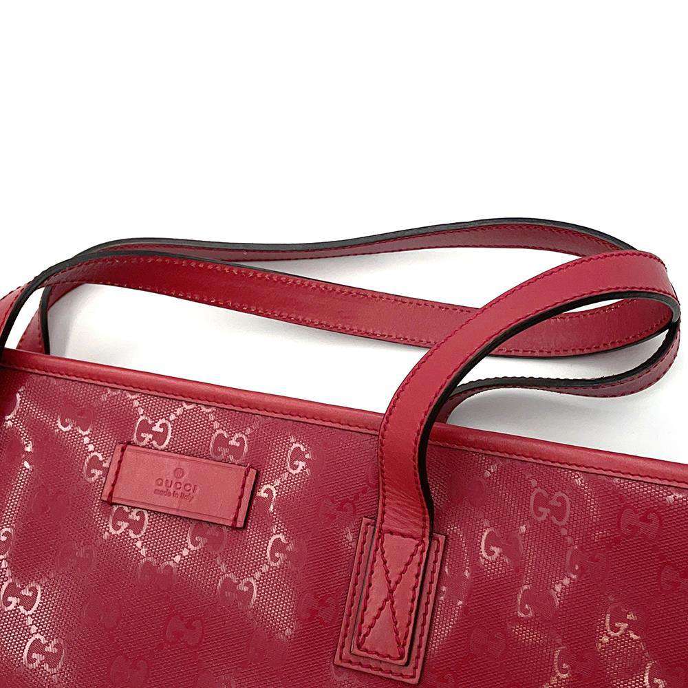 GUCCI GG Imprime Tote Bag Red211137 PVC Leather